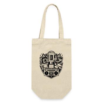 Retro Technik - Geschenkbeutel für Flaschen - Natur - Vorne