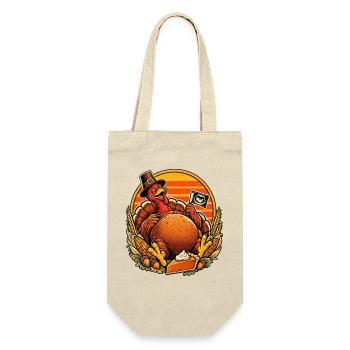 Thanksgiving Truthahn Ultraschall Retro Baby - Geschenkbeutel für Flaschen - Natur - Vorne