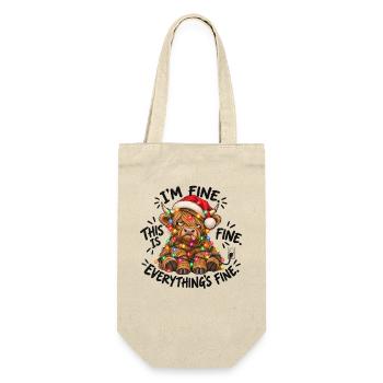 I’m Fine This Is Fine Everything’s Fine - Geschenkbeutel für Flaschen - Natur - Vorne