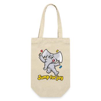 Jump for Joy Elefant Charlie Cartoon - Geschenkbeutel für Flaschen - Natur - Vorne