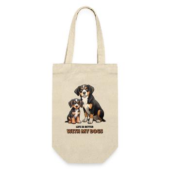 Entlebucher Sennenhund – Hunde Geschenk Idee - Geschenkbeutel für Flaschen - Natur - Vorne