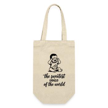 The sweetest Voice of The World Baby Singen Chor - Geschenkbeutel für Flaschen - Natur - Vorne