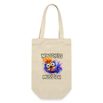 Nen Scheiss Muss Ich - Geschenkbeutel für Flaschen - Natur - Vorne