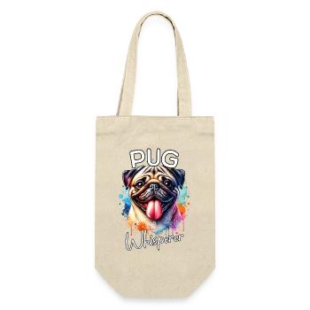 Mops Flüsterer - Geschenkbeutel für Flaschen - Natur - Vorne