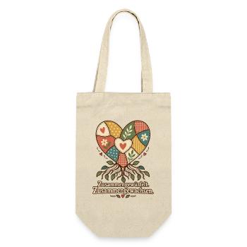 Patchworkfamilie Stiefeltern Bonusmama Bonuspapa - Geschenkbeutel für Flaschen - Natur - Vorne