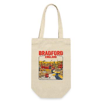 Vintage Bradford England Industrial Cityscape Sept - Geschenkbeutel für Flaschen - Natur - Vorne