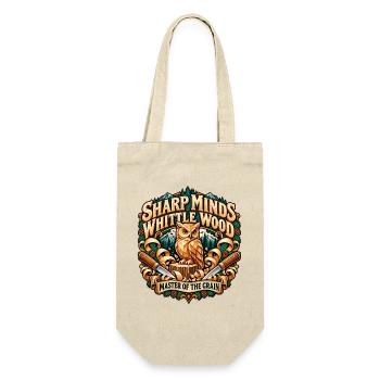 Sharp Minds Whittle Wood Master Of The Grain Owl - Geschenkbeutel für Flaschen - Natur - Vorne