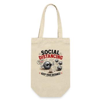  Social Distancing Please Respect My Throwing - Geschenkbeutel für Flaschen - Natur - Vorne