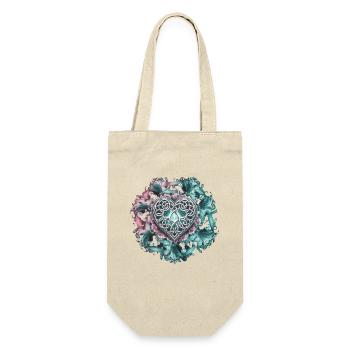  Keltisches Herz Mit Blumen Und Verschlungenen - Geschenkbeutel für Flaschen - Natur - Vorne