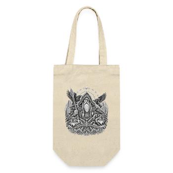 Odin mit Wölfen - Geschenkbeutel für Flaschen - Natur - Vorne