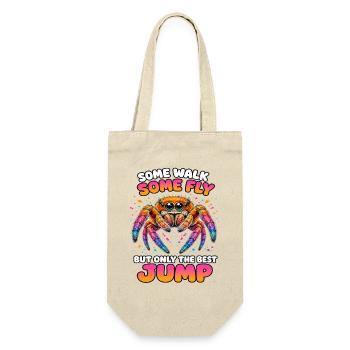 Springspinnen Zubehör Geschenk Springspinnen Fans - Geschenkbeutel für Flaschen - Natur - Vorne