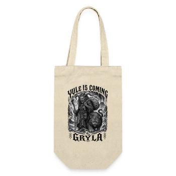 Grýla Gehörnte Winterhexe Isländische Sage Rauhnäc - Geschenkbeutel für Flaschen - Natur - Vorne