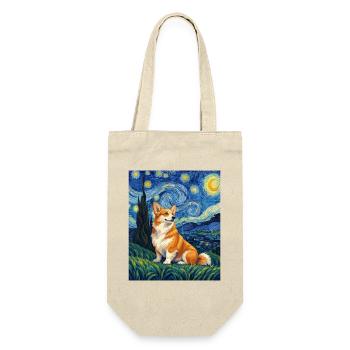 Corgi Sternennacht – lustiger walisischer Corgi-Hundeliebhaber - Geschenkbeutel für Flaschen - Natur - Vorne