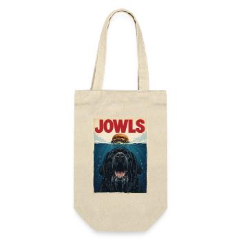 Jowls – Neufundländer Hund Newfie Papa Newfie Mama - Geschenkbeutel für Flaschen - Natur - Vorne