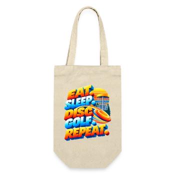 Eat. Sleep. Disc Golf. Repeat. - Geschenkbeutel für Flaschen - Natur - Vorne