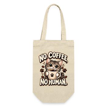Chat Café: Kein Kaffee, kein Mensch - Geschenkbeutel für Flaschen - Natur - Vorne
