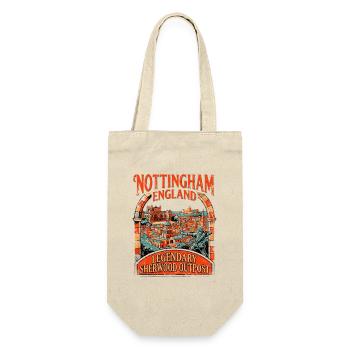 City Vintage Nottingham England Sherwood Outpost - Geschenkbeutel für Flaschen - Natur - Vorne