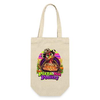 Thanksgiving-Truthahn mit Pizza-Cowboy-Spruch - Geschenkbeutel für Flaschen - Natur - Vorne