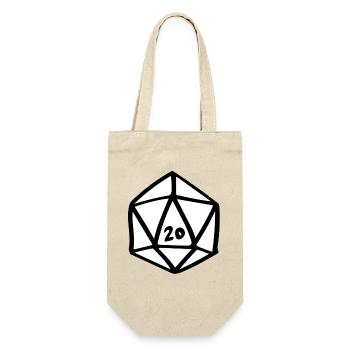 D20-Glyphe - Geschenkbeutel für Flaschen - Natur - Vorne