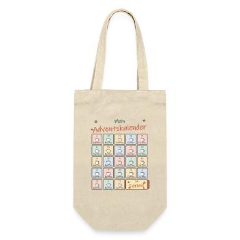 Adventskalender Kaffee für Lehrer und Lehrerinnen - Geschenkbeutel für Flaschen - Natur - Vorne