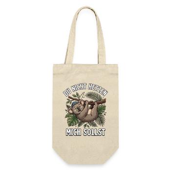 Koala Spruch Du nicht hetzen mich sollst  - Geschenkbeutel für Flaschen - Natur - Vorne