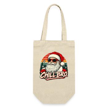  Cooler Santa Claus Sonnenbrille Chill Bro - Geschenkbeutel für Flaschen - Natur - Vorne