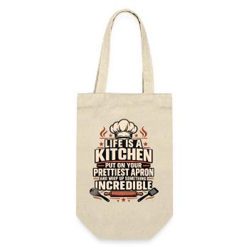 Inspirierende Kochküche Queen Souschef-Backe - Geschenkbeutel für Flaschen - Natur - Vorne