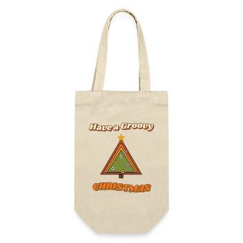 Hab einen coolen Retro-Weihnachtsbaum - Geschenkbeutel für Flaschen - Natur - Vorne