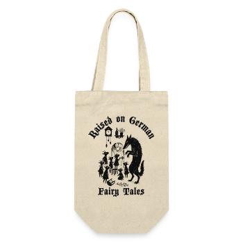 Raised on German Fairy Tails Wolf Sieben Geißlein - Geschenkbeutel für Flaschen - Natur - Vorne