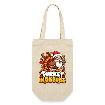 Turkey in Disguise Cartoon Christmas - Geschenkbeutel für Flaschen - Natur - Vorne