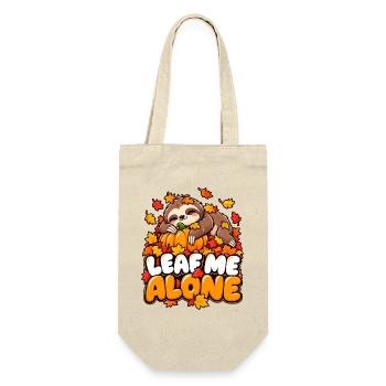 Leaf Me Alone – Herbst-Faultier - Geschenkbeutel für Flaschen - Natur - Vorne