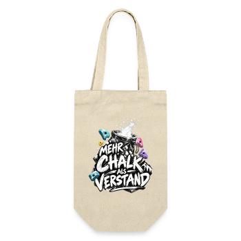 Mehr Chalk als Verstand Bouldern Spruch - Geschenkbeutel für Flaschen - Natur - Vorne