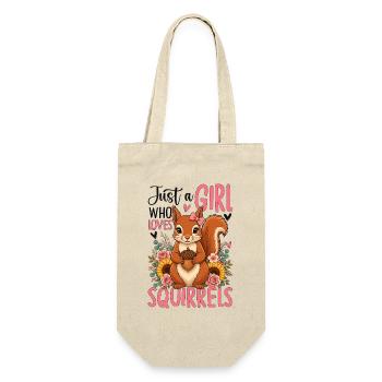 Just a Girl Who Loves Squirrels - Geschenkbeutel für Flaschen - Natur - Vorne
