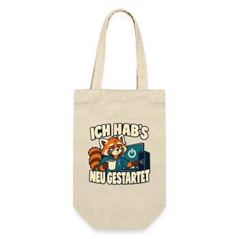 Ich hab’s neu gestartet – IT-Support Admin Spruch - Geschenkbeutel für Flaschen - Natur - Vorne