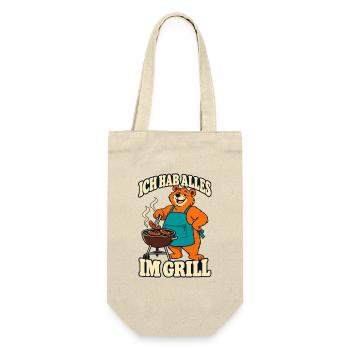 Ich hab alles im Grill – Grillbär Grillmeister - Geschenkbeutel für Flaschen - Natur - Vorne