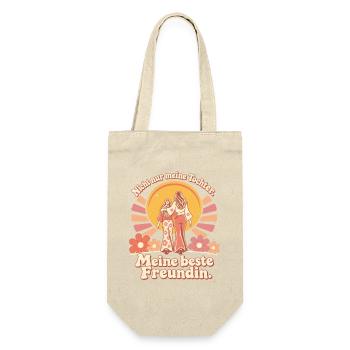 Mama Tochter Liebe Beste Freundin - Geschenkbeutel für Flaschen - Natur - Vorne
