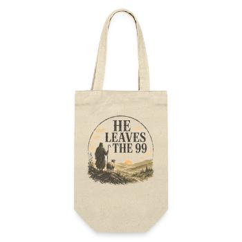 Er verlässt die 99 Christian Design - Geschenkbeutel für Flaschen - Natur - Vorne