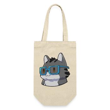  Mathe Katze Nerd - Geschenkbeutel für Flaschen - Natur - Vorne