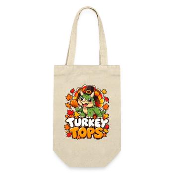 Herbst Dino Turkey Tops - Geschenkbeutel für Flaschen - Natur - Vorne