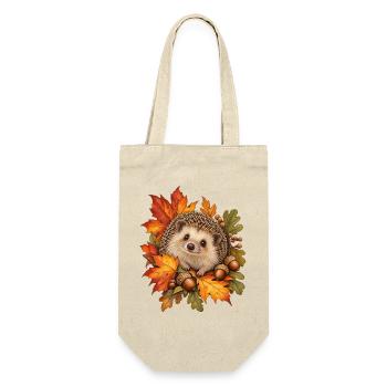 Igel im Herbstlaub - Geschenkbeutel für Flaschen - Natur - Vorne