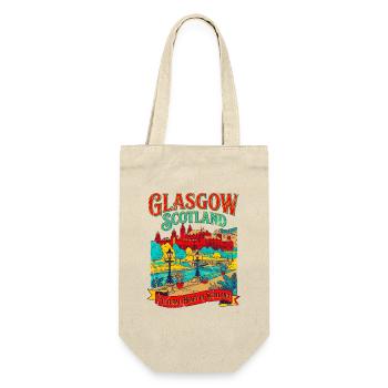 View City Glasgow Scotland Cultural Heart - Geschenkbeutel für Flaschen - Natur - Vorne