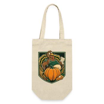 Thanksgiving Truthahn übersatt beim Lauf - Geschenkbeutel für Flaschen - Natur - Vorne