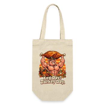 Thanksgiving Bodybuilder-Schwein Truthahn Spruch - Geschenkbeutel für Flaschen - Natur - Vorne