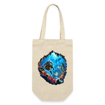 Taucher Unterwasserruinen Expedition Tauchen - Geschenkbeutel für Flaschen - Natur - Vorne