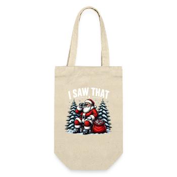Ich habe diesen Weihnachtsmann "Frohe Weihnachten" lustig gesehen - Geschenkbeutel für Flaschen - Natur - Vorne