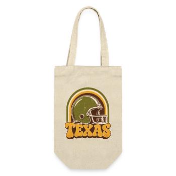 Texas Retro Football Helm - Geschenkbeutel für Flaschen - Natur - Vorne