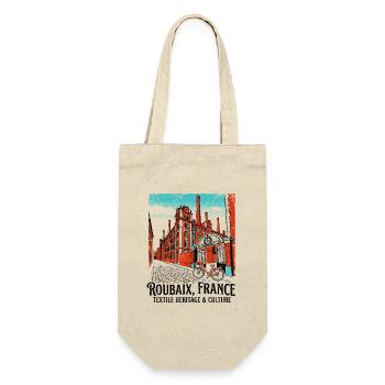 Vintage Roubaix France Textile Heritage And - Geschenkbeutel für Flaschen - Natur - Vorne