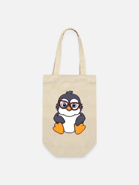 Schiefer Schatten-Pinguin - Geschenkbeutel für Flaschen - Natur
