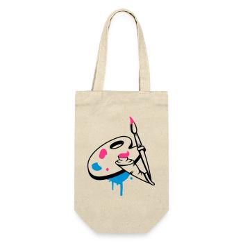 Paint brush, color and painter's palette - Gift Bag for Bottles - nature - Front