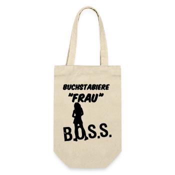 Frau Spruch Geschenk - Geschenkbeutel für Flaschen - Natur - Vorne